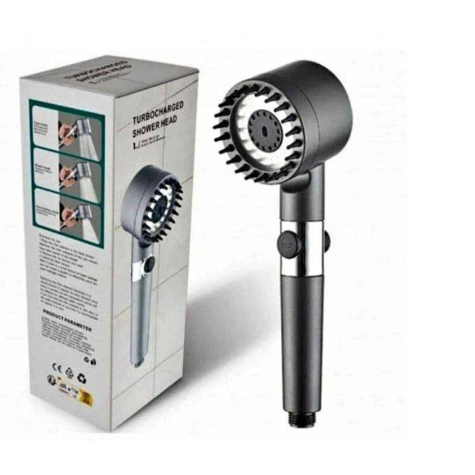 TURBOCHARGED SHOWER HEAD رشاشة دوش رأس دش عالي الضغط مع مرشح مدمج Pommeau de douche haute pression avec filtre intégré Turbocharged Shower Head