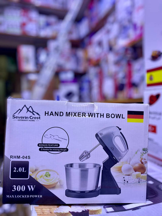 Hand Mixer with bowl 300W 2Litres خلاط يدوي مع وعاء 300W Severin Crest