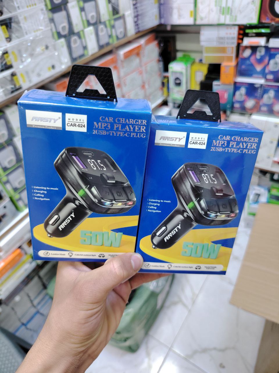 Car Charger MP3 Player 2USB Chargeur de Voiture Allume-Cigare Intelligent CIK-C01 Type-C