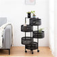 رف مطبخ دوار متعدد الطبقات سلة تخزين أسطوانية 360 درجة Etagère de Cuisine Rotative Multi-Couches Panier de Rangement Cylindrique
