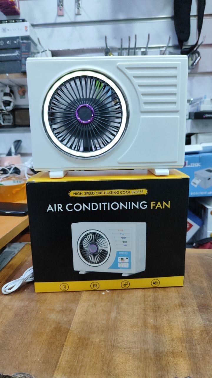 مروحة مكتبية مزودة بإضاءة LED مروحة تكييف هواء Ventilateur de Bureau Ventilateur de Bureau avec Lumière d'Ambiance LED