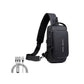 Sac à bandoulière USB antivol multifonction pour hommes حقيبة كتف متعددة الوظائف مضادة للسرقة مزودة بمنفذ USB للرجال