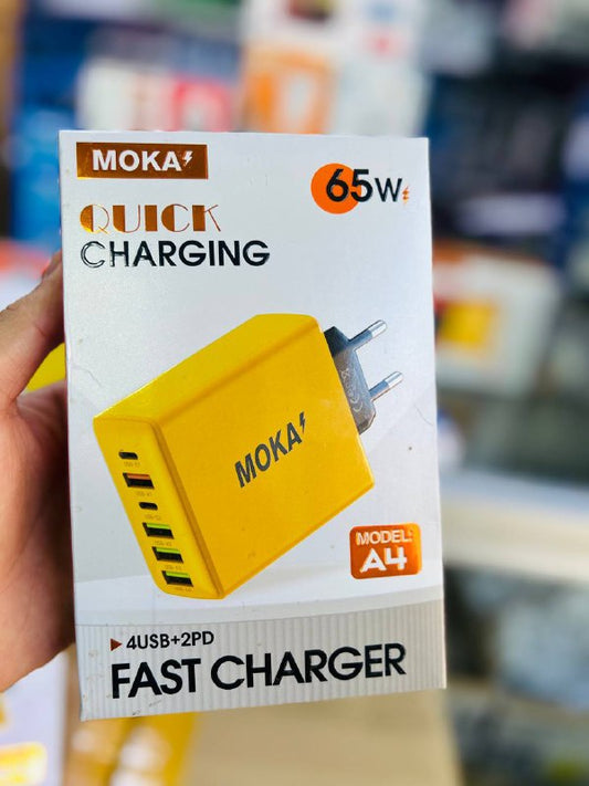 MOKA Quick charging 4USB 2PD Model A4 65W Fast charger