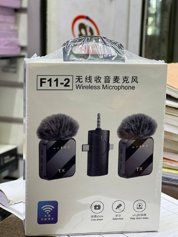 Wireless Microphone F11-2 Microphone sans fil ميكروفون لاسلكي