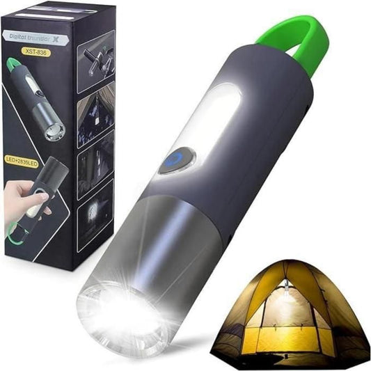 مصباح يدوي LED، قابل لإعادة الشحن عبر USB، قابل للتكبير والتصغير، 4 أوضاع Flashlight Lampe de poche à lumière LED, Rechargeable par USB, Zoomable, 4Modes