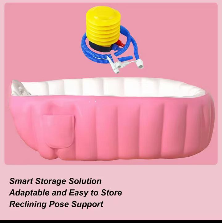 Baignoire gonflable pour bébé ,portable pour bébé avec pompe à air حوض استحمام قابل للنفخ للأطفال ,محمول للأطفال مزود بمضخة هواء
