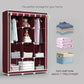88130  Armoire de rangement pliable 130× 45×175cm خزانة ملابس لغرفة النوم، وحدة تخزين ملابس قماشية