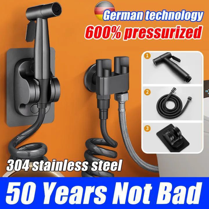 بخاخ المرحاض المثبت على الحائط Douchette de toilette murale Mini douche avec double commande, double valve