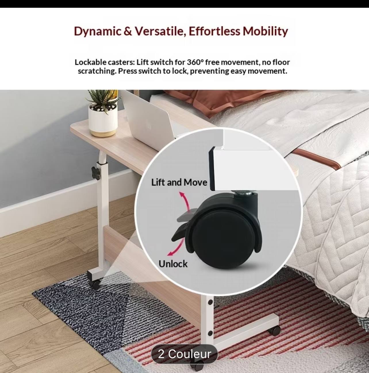 Table Bureau PC portable, Bureau Debout, Hauteur Réglable مكتب للكمبيوتر المحمول، مكتب للوقوف، ارتفاع قابل للتعديل