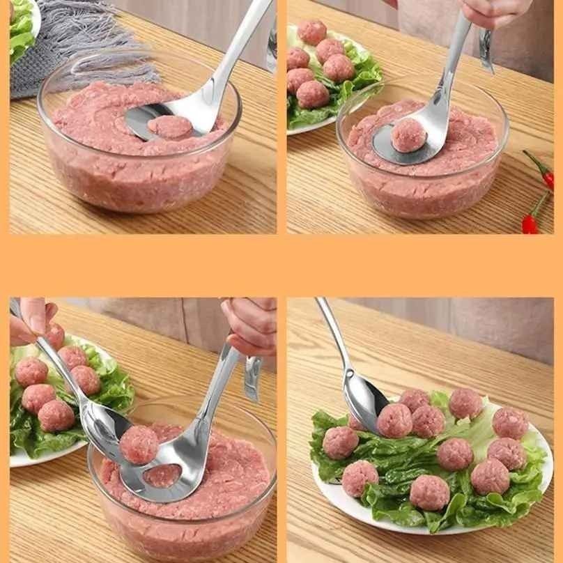 Cuillère à boulettes en acier inoxydable ملعقة زلابية من الفولاذ المقاوم للصدأ