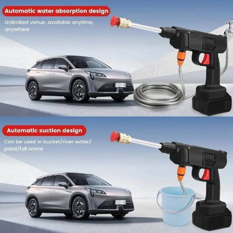 مسدس تنظيف عالي الضغط مع بطارية وملحقات Pistolet de Nettoyage Haute Pression avec Batterie et Accessoires