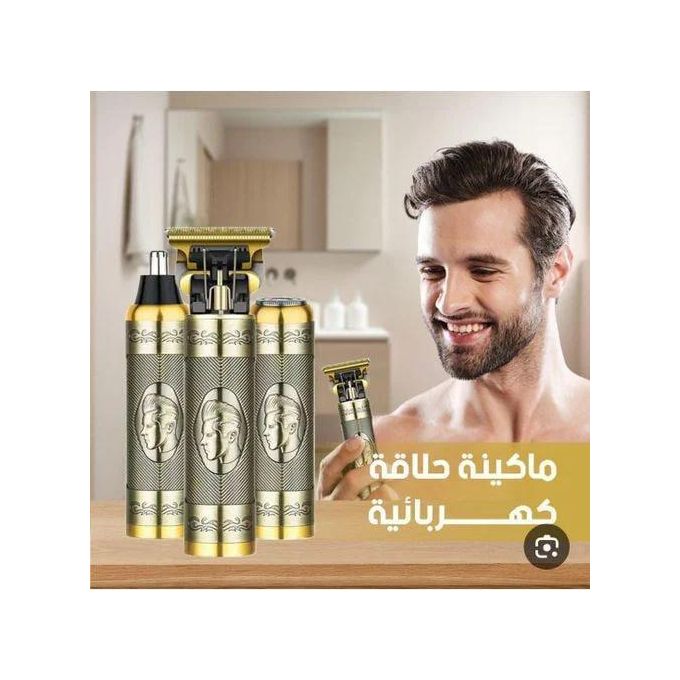 Professional Hair Clipper 3in1 ماكينة تشذيب احترافية لاسلكية قابلة لإعادة الشحن