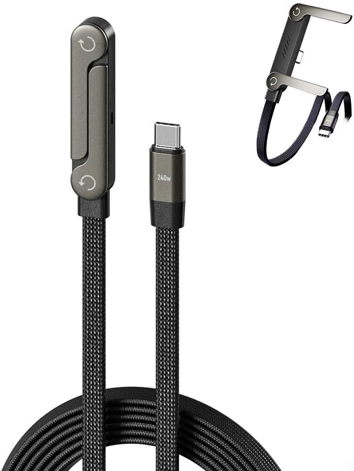 سلك شحن فائق السرعة 240 واط شاحن هاتف 2 في 1 Chargeur de téléphone 2 en 1, support invisible