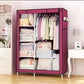 خزانة تخزين من القماش الرمادي مع أرفف وسكة تعليق Storage wardrobe Armoire de rangement en tissu Gray avec étagères