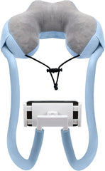 وسادة سفر متعددة الوظائف مع حامل للهاتف، أزرق-رمادي Oreiller de Voyage Multifonction avec Support Téléphone