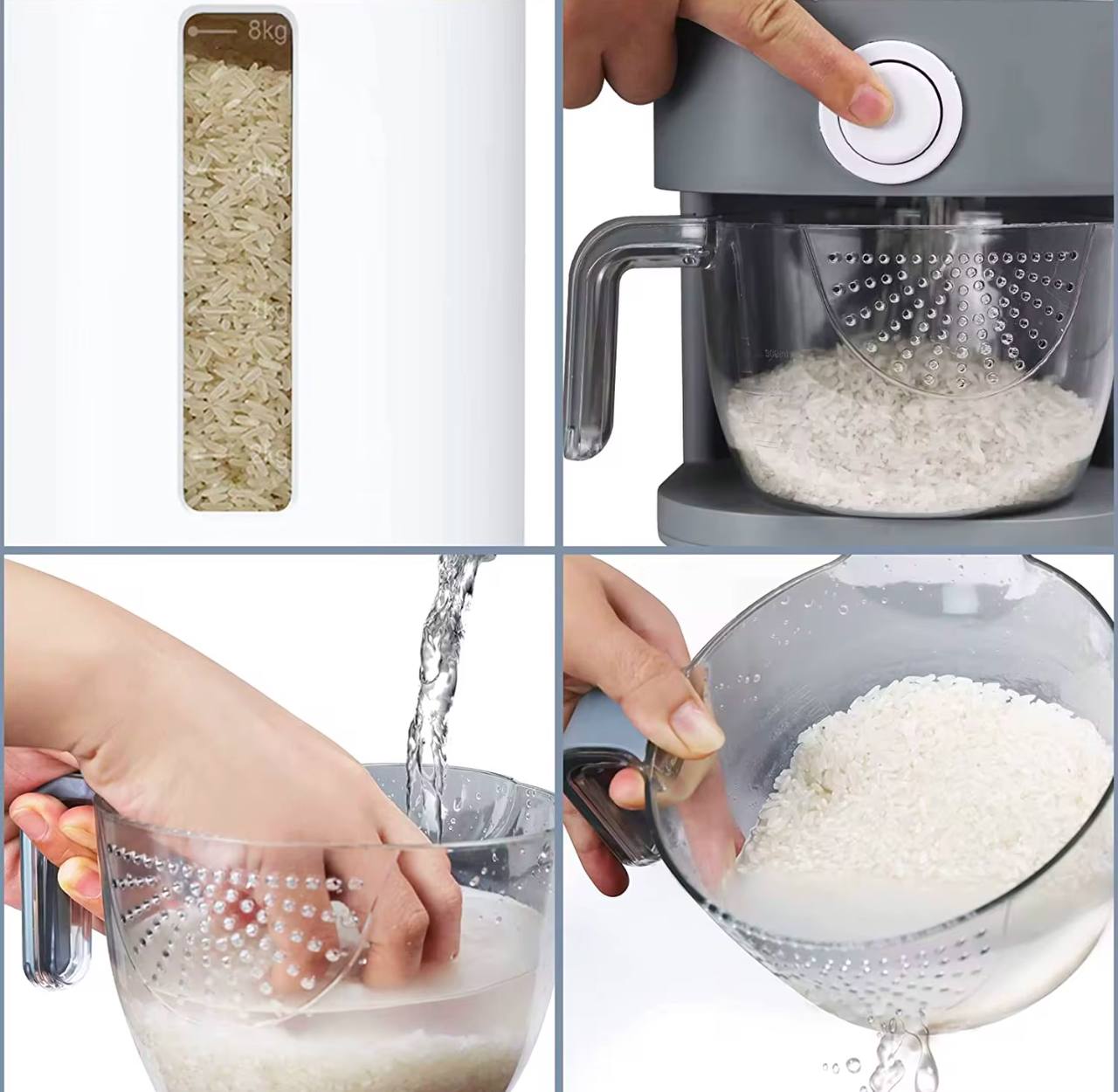 حاوية حبوب دوارة متعددة الوظائف للمطبخ سعة 10 كجم Cuisine multifonctionnelle10kg