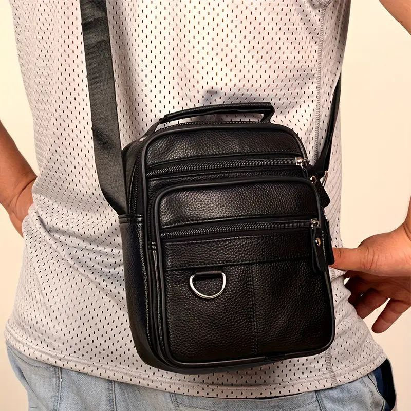 ✅حقيبة كتف رجالية من الجلد الطبيعي