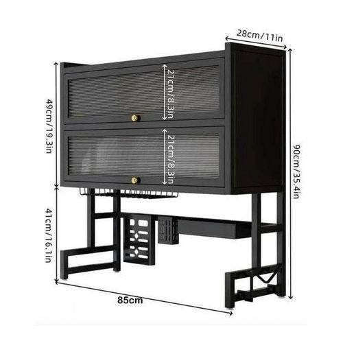 منظم مطبخ فوق الحوض بتصميم عصري موفر للمساحة Égouttoir à vaisselle mural multi-niveaux en acier inoxydable