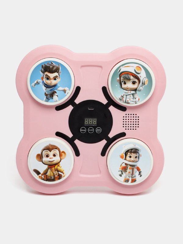 Kids Interactive Boxing Pad with Stickers جهاز الملاكمة التفاعلي للأطفال مزود بملصقات شخصيات ممتعة وأضواء تفاعلية