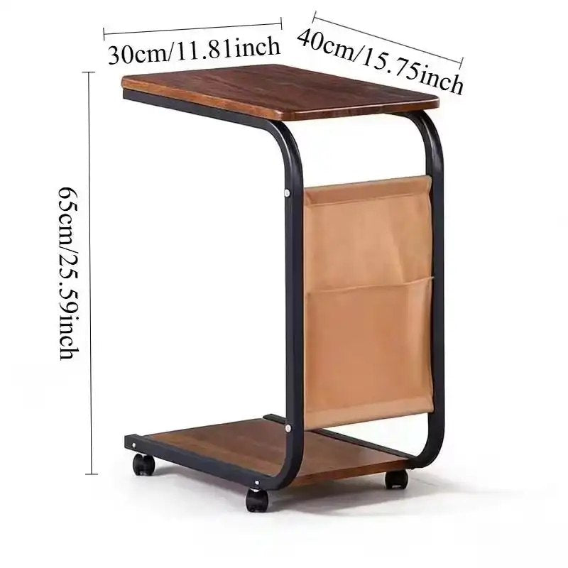 طاولة جانبية عصرية متحركة للكمبيوتر المحمول Table d’appoint roulante moderne pour ordinateur portable maison