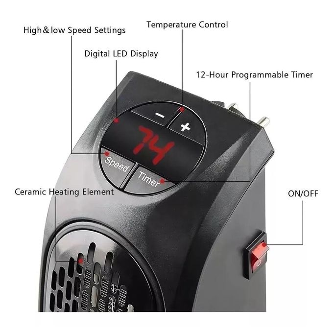 مشعاع كهربائي صغير، سخان مساعد، سخان مروحة، 400 واط Mini radiateur électrique, Chauffage d’appoint Réchauffeur soufflant 400W