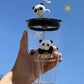 Verre transparent avec un couvercle et une paille réutilisable Panda كوب شفاف مع غطاء وقشة قابلة لإعادة الاستخدام