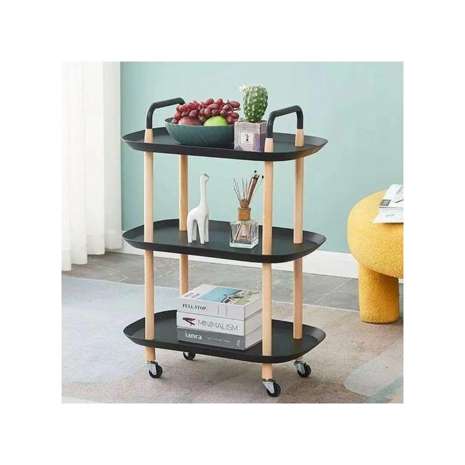 عربة تخزين متعددة الأغراض بعجلات 3 أرفف Chariot de rangement multi-usages à roulettes 3 étagères
