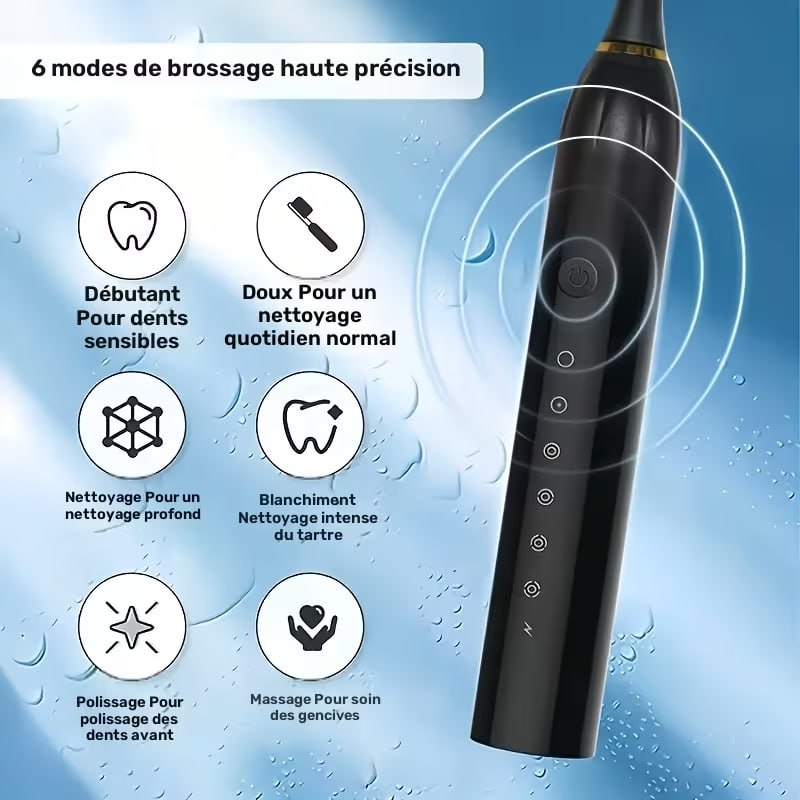 Brosse à dents électrique sonique StitchGreen M1 فرشاة أسنان كهربائية ذكية من سونيك مع 6 أوضاع تنظيف