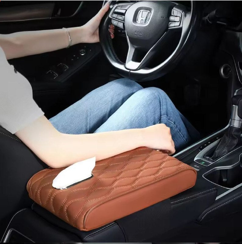 Coussin d'accoudoir de voiture distributeur de mouchoirs وسادة مسند ذراع السيارة مع موزع مناديل مدمج