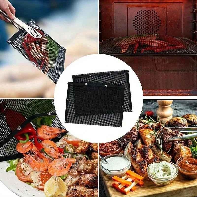 Sac Barbecue en Maille Anti-Adhésif حقيبة شواء شبكية غير لاصقة -مقاومة للحرارة، قابلة لإعادة الاستخدام وسهلة التنظيف