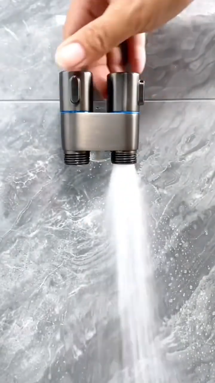 بخاخ المرحاض المثبت على الحائط Douchette de toilette murale Mini douche avec double commande, double valve