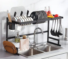 مصفاة أطباق متينة من الفولاذ الكربوني بتصميم قابل للطي Égouttoir à vaisselle robuste en acier au carbone