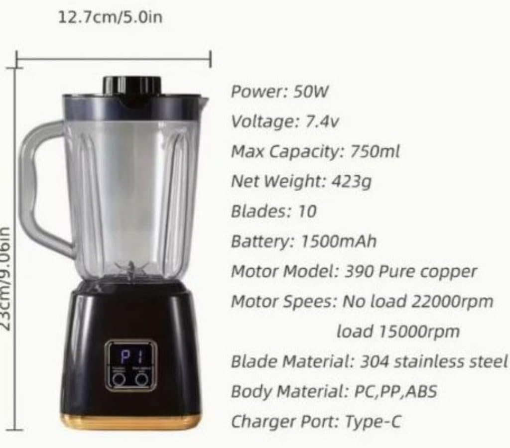 Blender Portable Sécurité Rechargeable USB خلاط محمول أمان قابل للشحن عبر USB