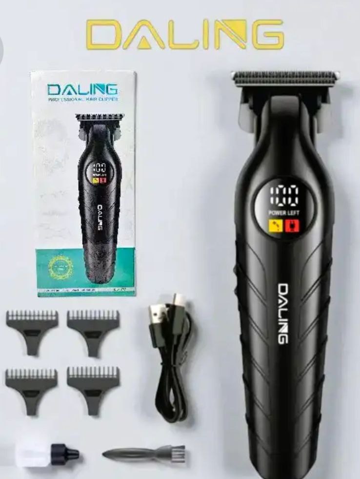 Tondeuse à cheveux  ماكينة حلاقة الشعر DL 1777 احترافية قابلة لإعادة الشحن معدنية شاشة LED