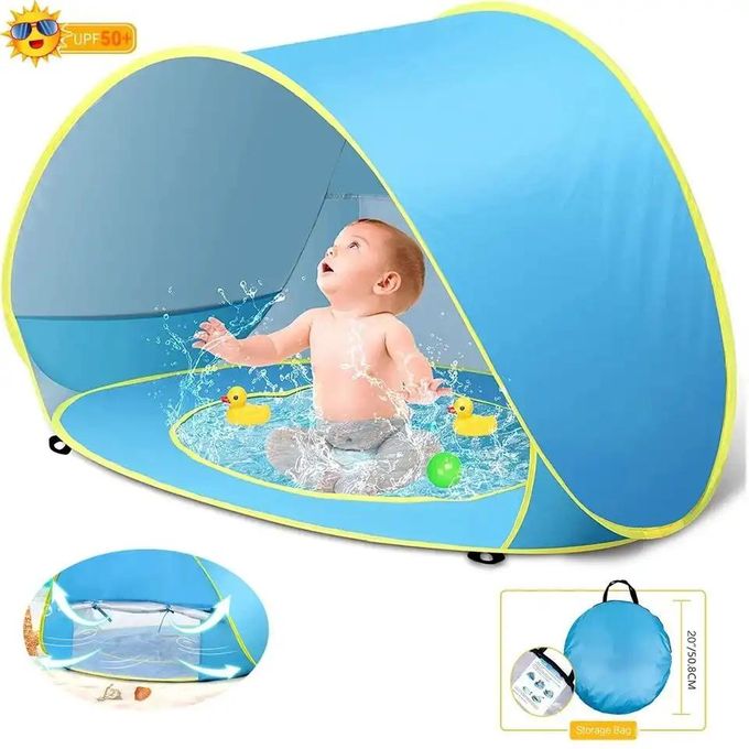 خيمة شاطئية منبثقة للأطفال مع مسبح صغير مدمج Tente de Plage Pop-Up pour Enfants avec Mini Piscine Intégrée
