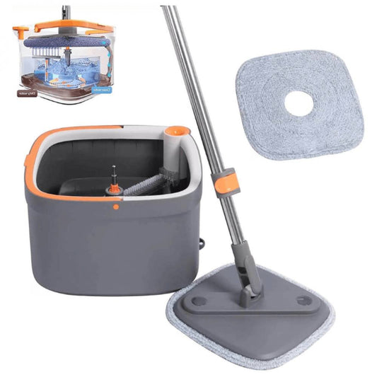 ممسحة مكنسة رطبة وجافة  تنظيف الأرضيات Balai Serpillère Humide et Sec Système de Seau à 360°