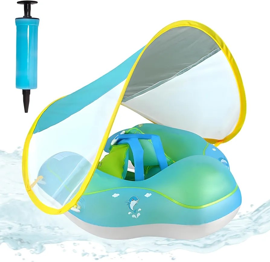 عوامة قابلة للنفخ للمسبح مع مظلة، للأطفال، عوامة للرضع Bouée gonflable avec auvent, pour enfants