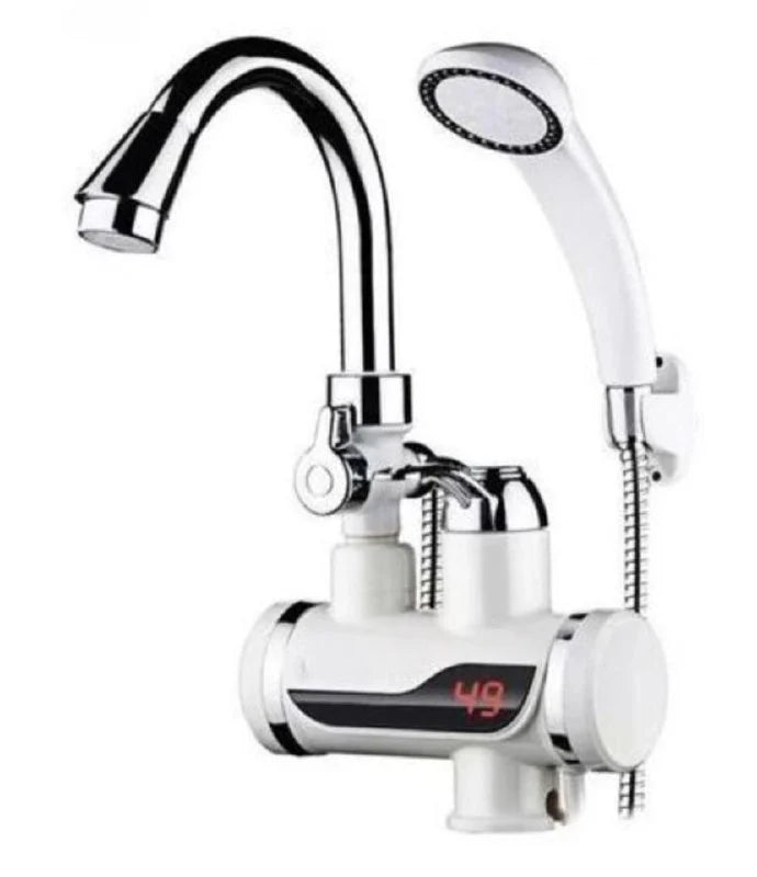 جهاز تسخين المياه مع حنفية ومرش الحمام للماء البارد والساخن Robinet d'eau chaude électrique