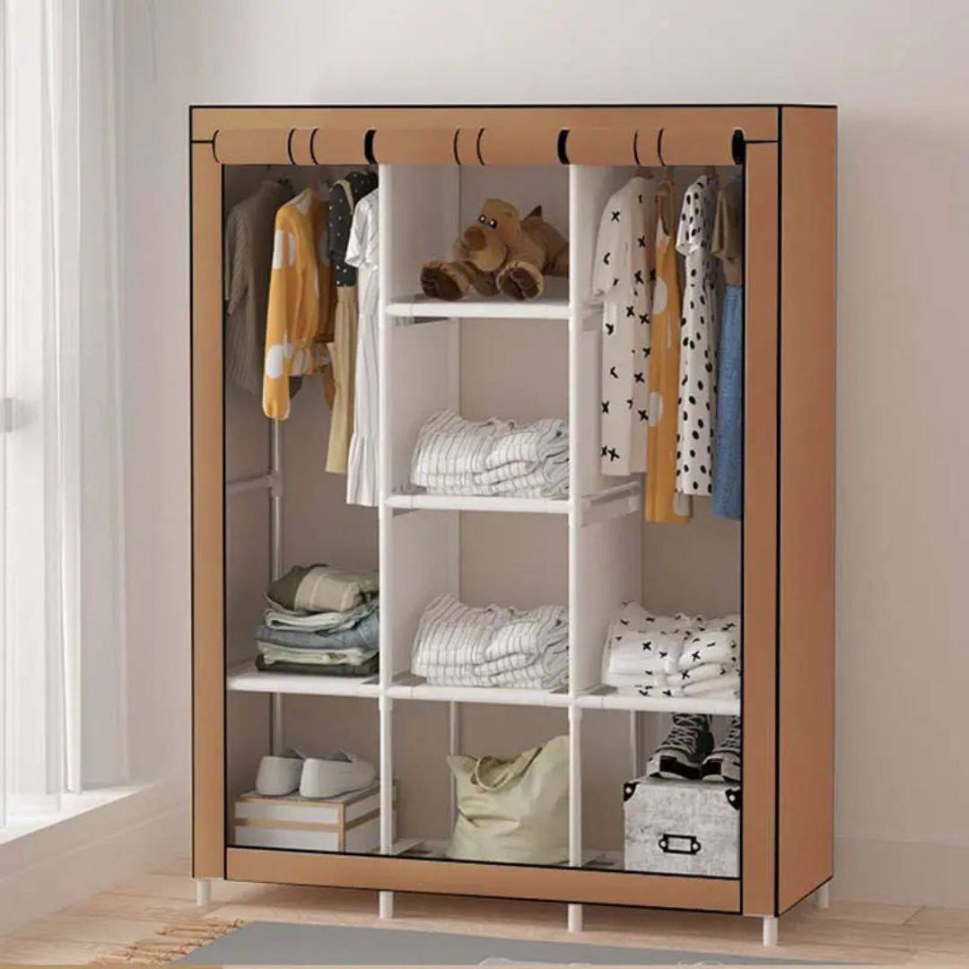 Wardrobe Model 88130130x45x175cm Storage خزانة ملابس متعددة الوظائف مصنوعة من قماش مقاوم للغبار
