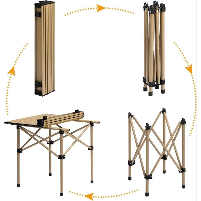 طاولة تخييم قابلة للطي تتسع لأربعة أشخاص، متعددة الاستخدامات للشاطئ والسفر  Table pliante de camping 4 personnes polyvalente la plage, les voyages