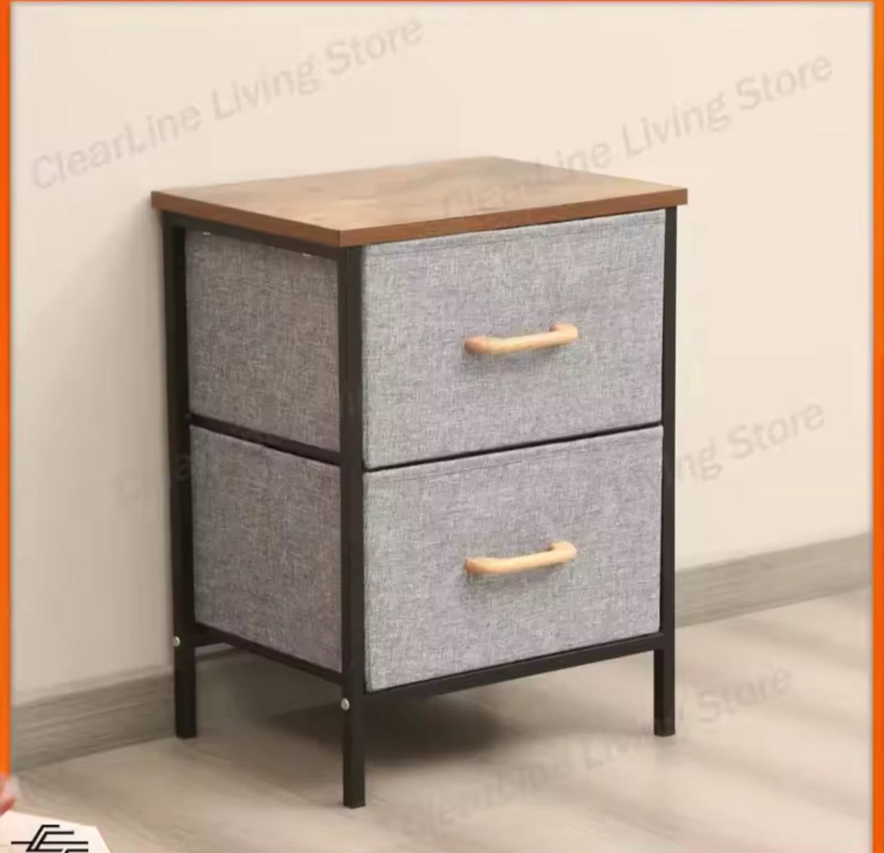 طاولة جانبية للسرير مزودة بدرجين من القماش Table De chevet A 2 Tiroirs En Tissu