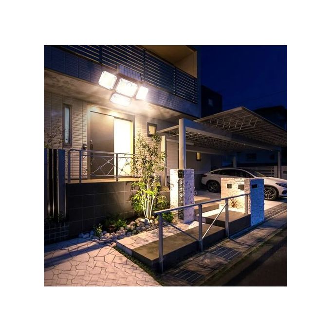 Applique murale solaire à LED avec capteur de mouvement, 4 têtes réglables مصباح جداري يعمل بالطاقة الشمسية بتقنية LED مزود بمستشعر حركة