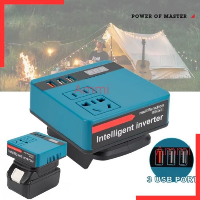 محوّل ذكي من 21 فولت إلى 220 فولت Convertisseur Intelligent 21V vers 220V Onduleur Multifonction avec USB et Affichage LED