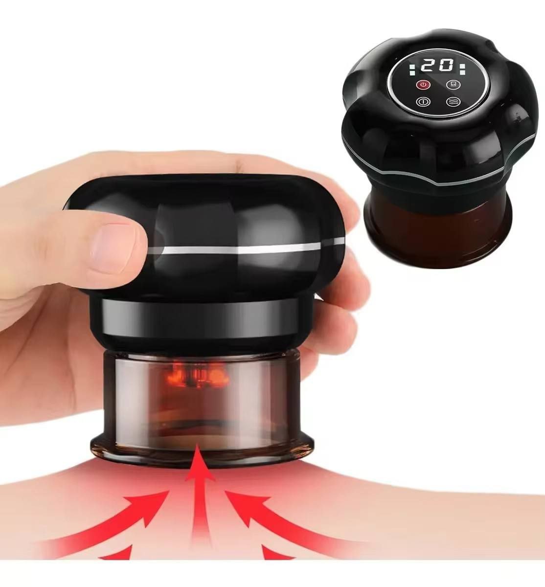 جهاز تدليك كهربائي بكأس شفط مفرغ من الهواء حجامة Electric Cupping Massager Vacuum Suction Cup Anti-Cellulite