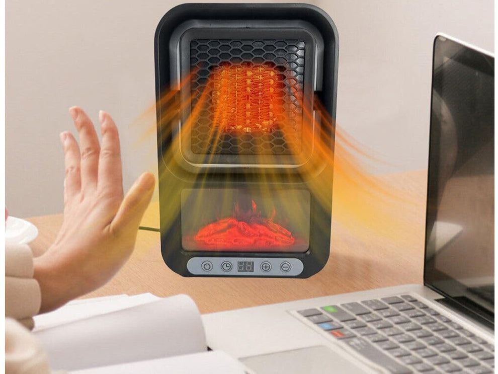 Fan Heater Chauffage à flame mini électrique 600W radiateur portable مدفأة كهربائية صغيرة محمولة بقدرة 600 واط
