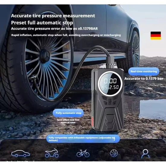 جهاز تشغيل بطارية السيارة، منفاخ الإطارات، بنك الطاقة Démarreur de batterie de voiture Gonfleur Pneu, Power Bank