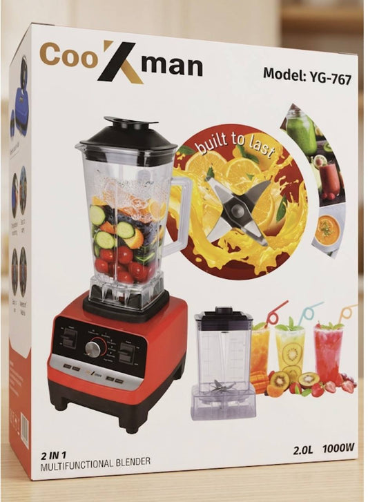 YG-767 2IN1 Multifunctional Blender 1000W 2L خلاط متعدد الوظائف 2 في 1 بقوة 1000 واط وسعة 2 لتر