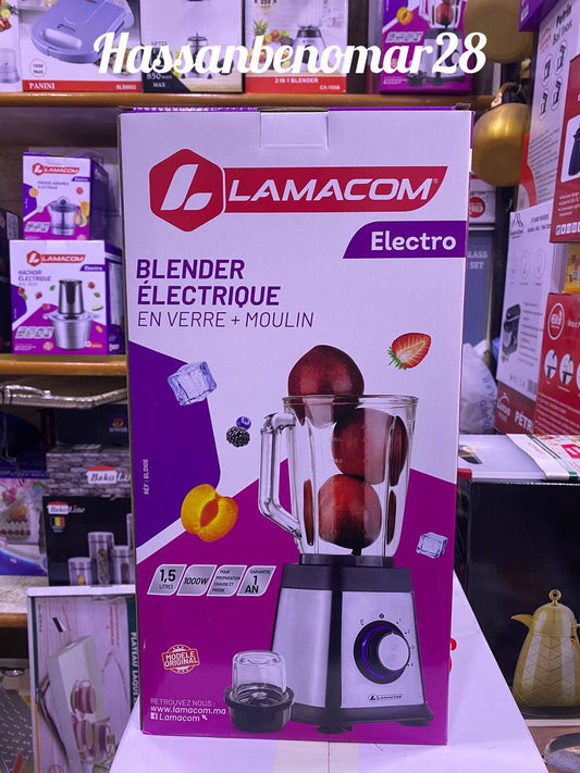 خلاط Mixeur LAMACOM Blender électrique en verre 1000W