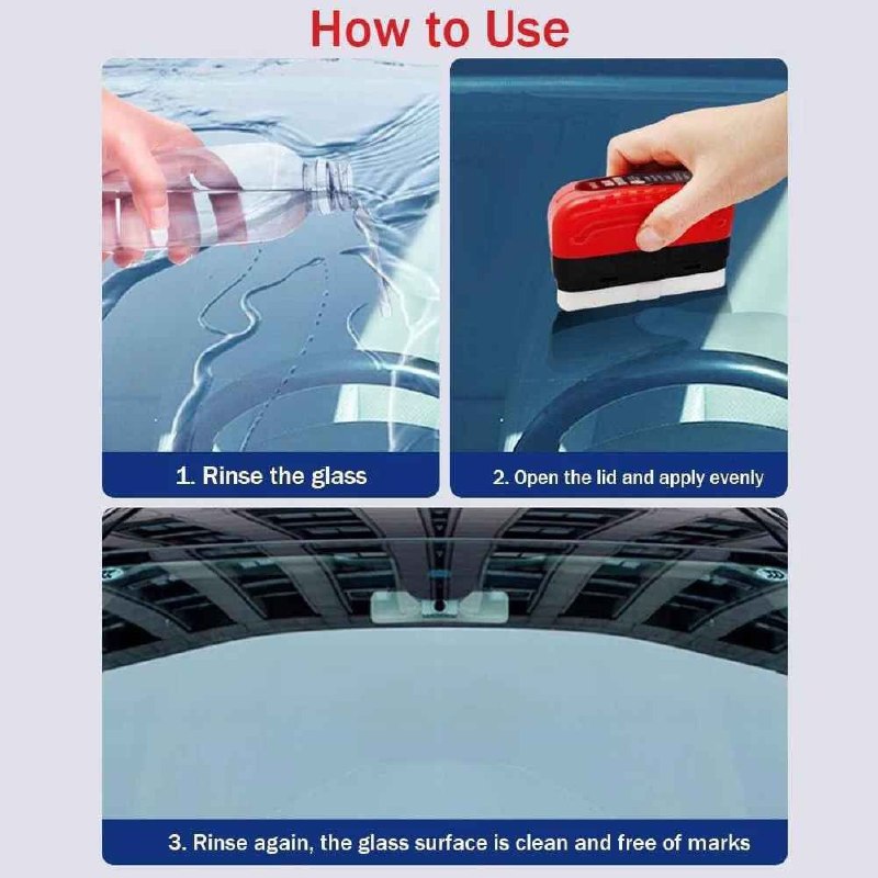 Oil Film Cleaning Brush فرشاة تنظيف الزجاج الأمامي، غشاء مقاوم للزيوت لنوافذ السيارة، فرشاة متعددة الوظائف