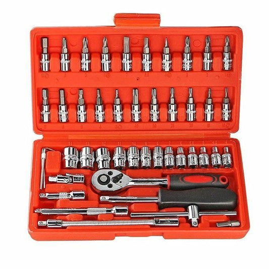 مجموعة أدوات متعددة الأغراض مكونة من 46 قطعة Coffret à outils polyvalent 46 Pcs Tournevis et jeu de douilles de précision